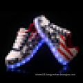 Youth Flag pattern USB Charging led light shoes led casual shoes